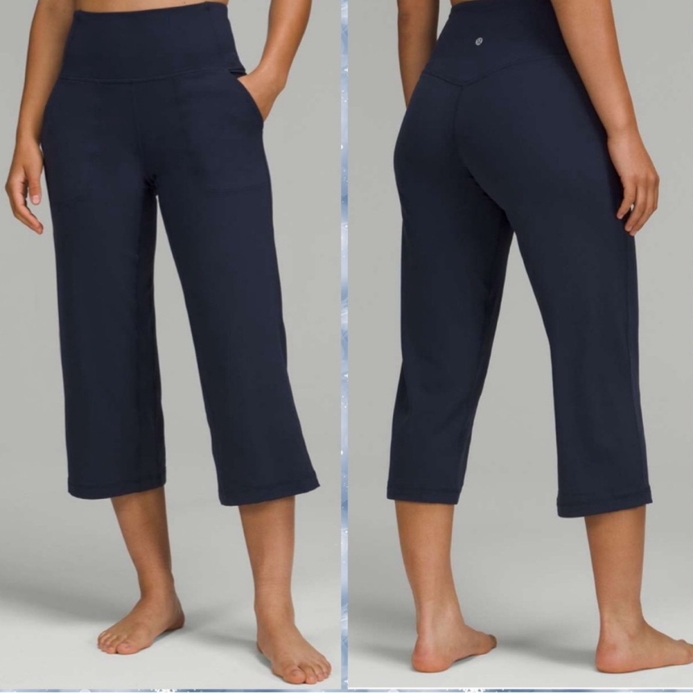 Lululemon straight leg crop wide waistband size 8 EUC - Picture 1 of 16